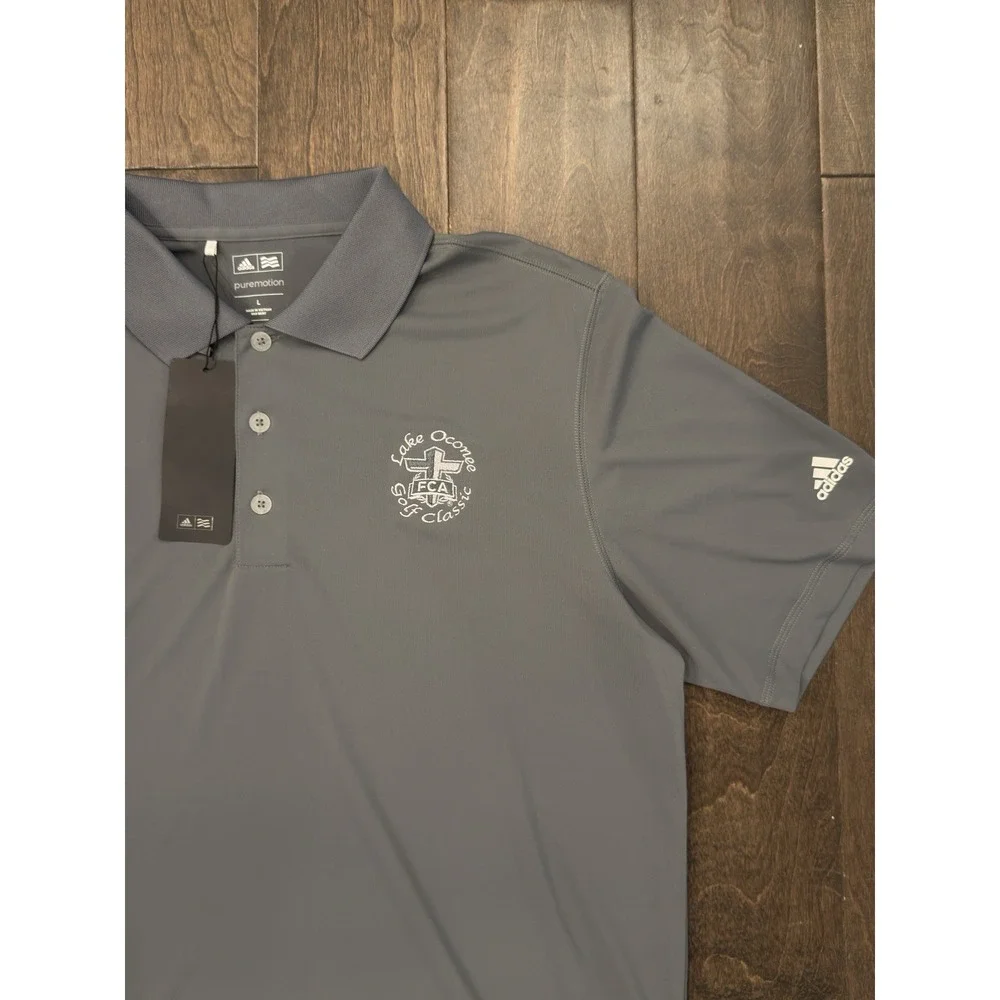 Adidas Puremotion Polo Shirt Men's Large Lake Oconee Golf Classic Banksouth Grey